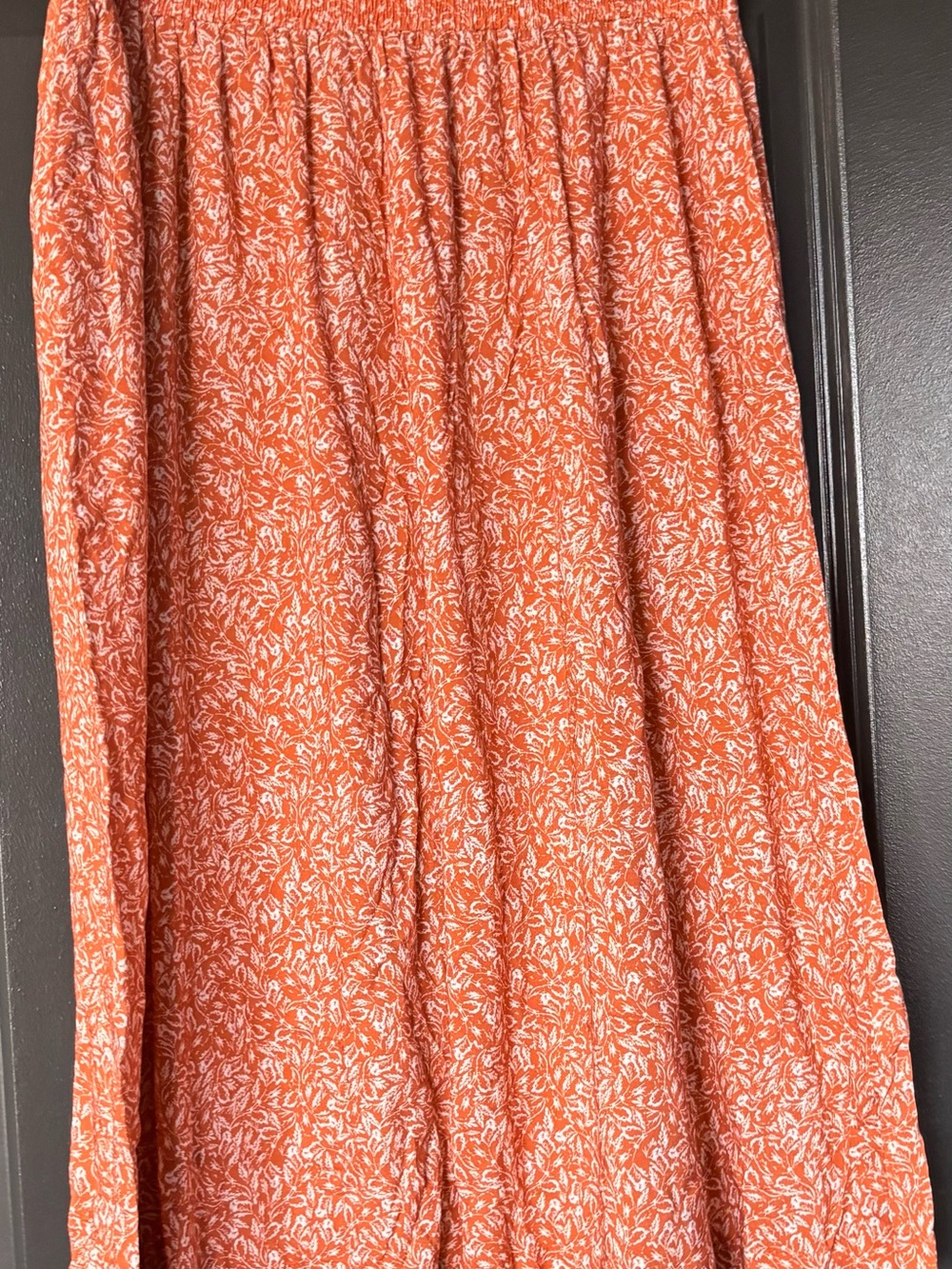 croft & barrow Orange Floral A-Line Maxi Skirt